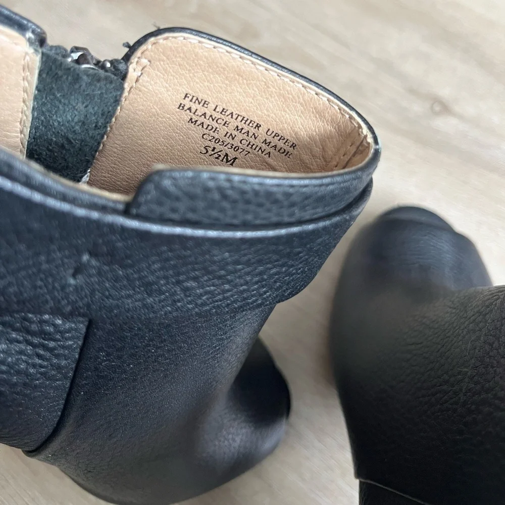 Splendid Jojo Black Open Toe High-Heel Leather Booties Size 5.5